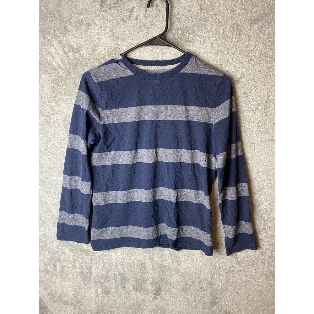 Urban Pipeline Boys Large Striped Long Sleeve Shirt Navy Gray